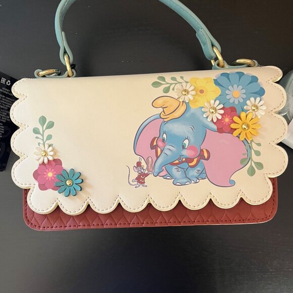 🚦Loungefly Disney Dumbo Floral Crossbody Bag New! - Picture 4 of 10
